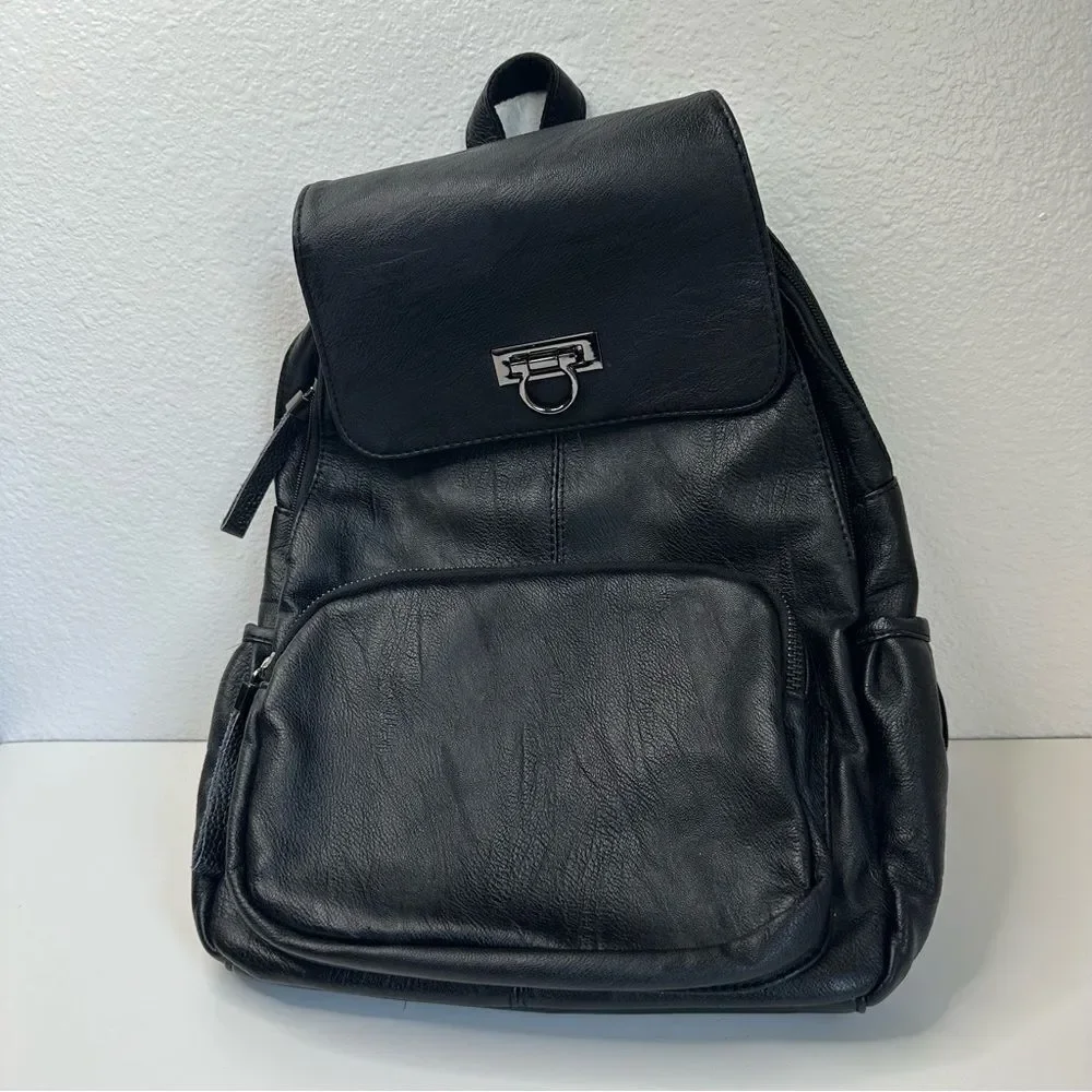 Black‎ Vegan Leather Backpack